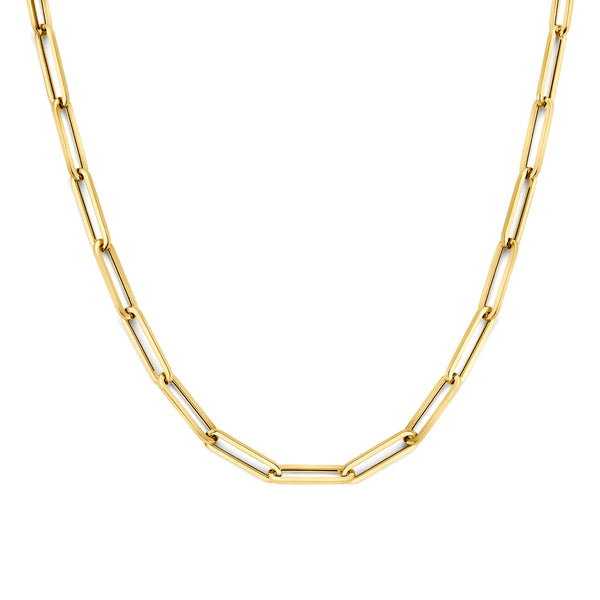 9k Goud Karabijnsluiting Paperclip Collier 6.0mm