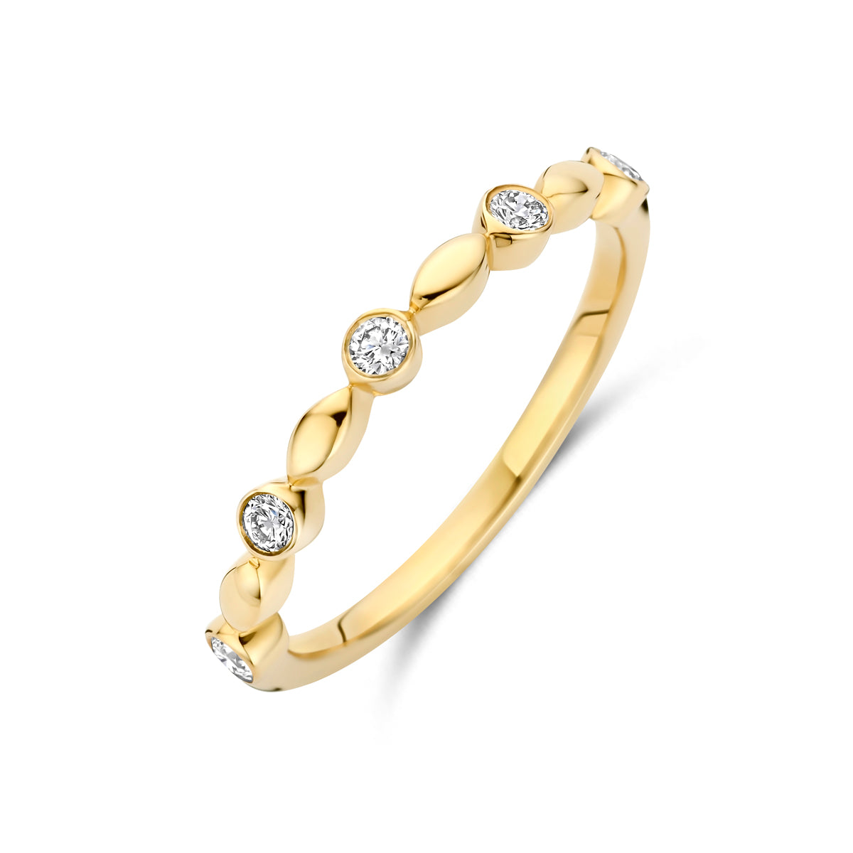 14k Goud Lab Diamant Ring 0.13ct