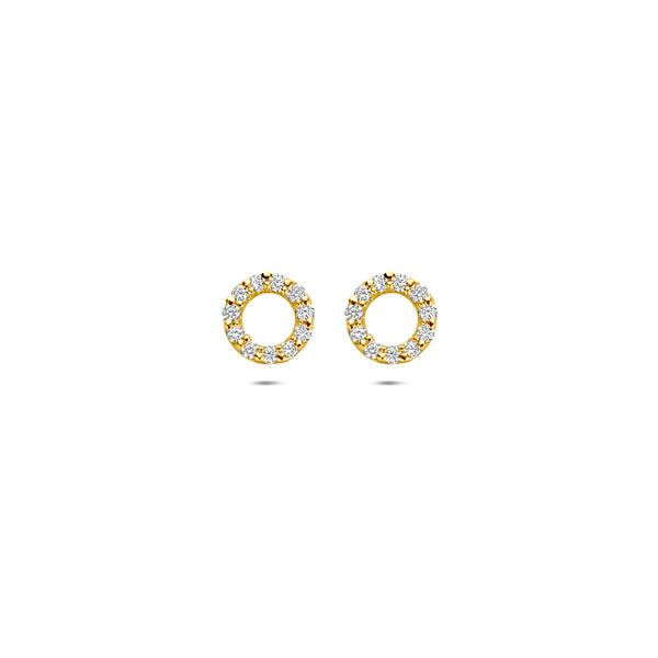 9k Goud Zirkonia Oorknop Ø6.5mm