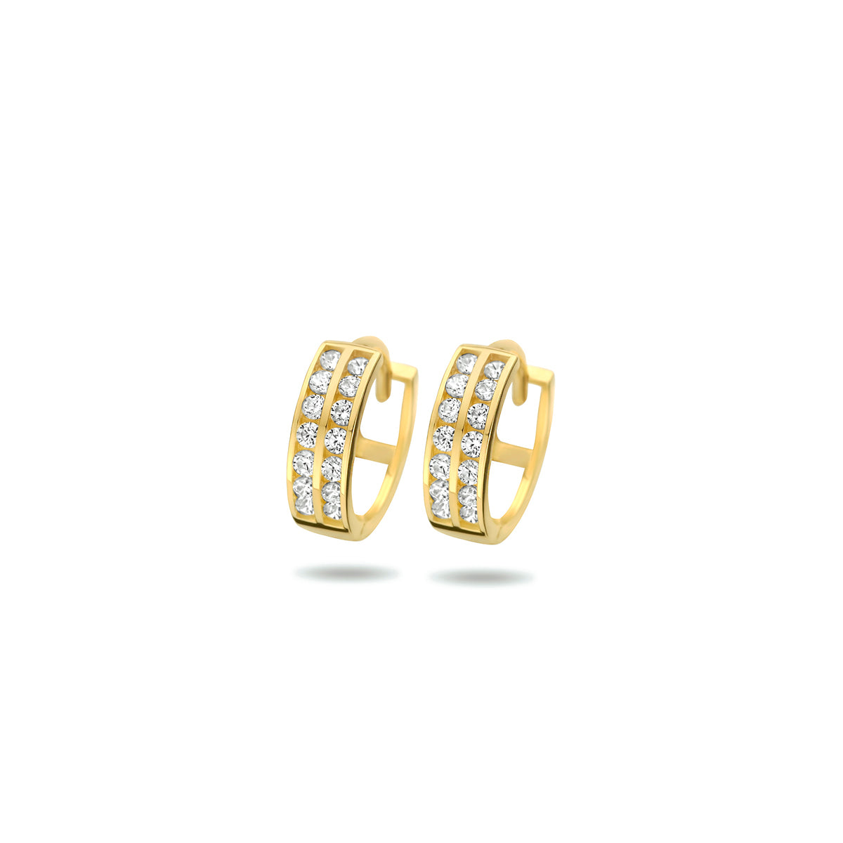 9k Goud Zirkonia Klap Creool 11.5x4mm