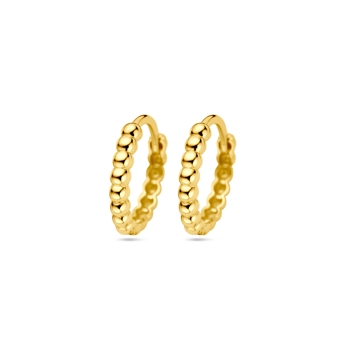9k Goud Bolletjes Klap Creool 13.5x2mm