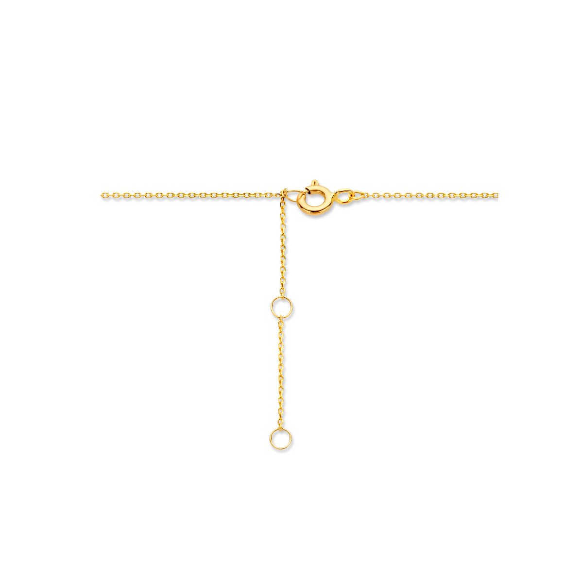 9k Goud 2 Ringen Collier 40-42-44cm