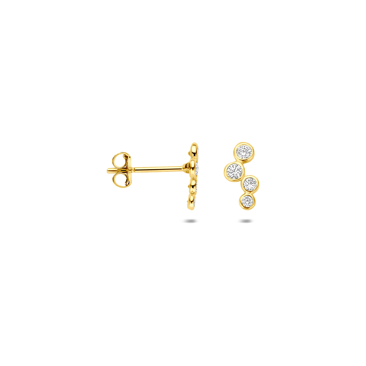 9k Goud Zirkonia Oorknop 9,5x4mm