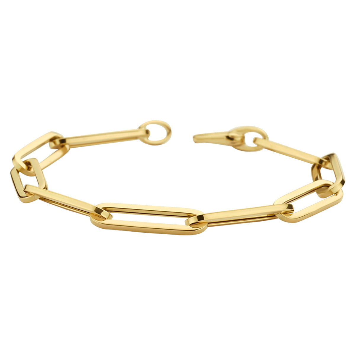 9k Goud Karabijnsluiting Paperclip Armband 6.0mm