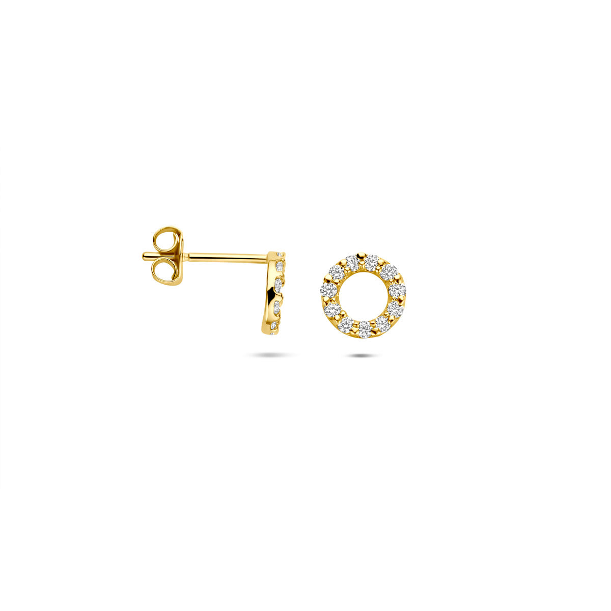 9k Goud Zirkonia Oorknop Ø6.5mm