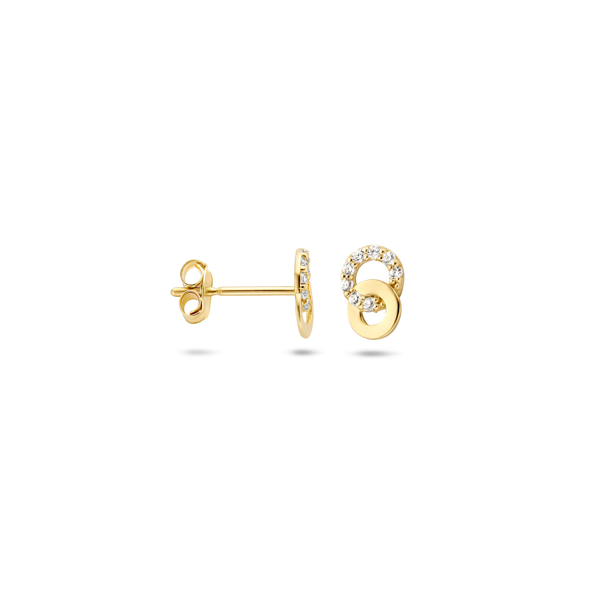 9k Goud Zirkonia Oorknop 6.5x4.5mm