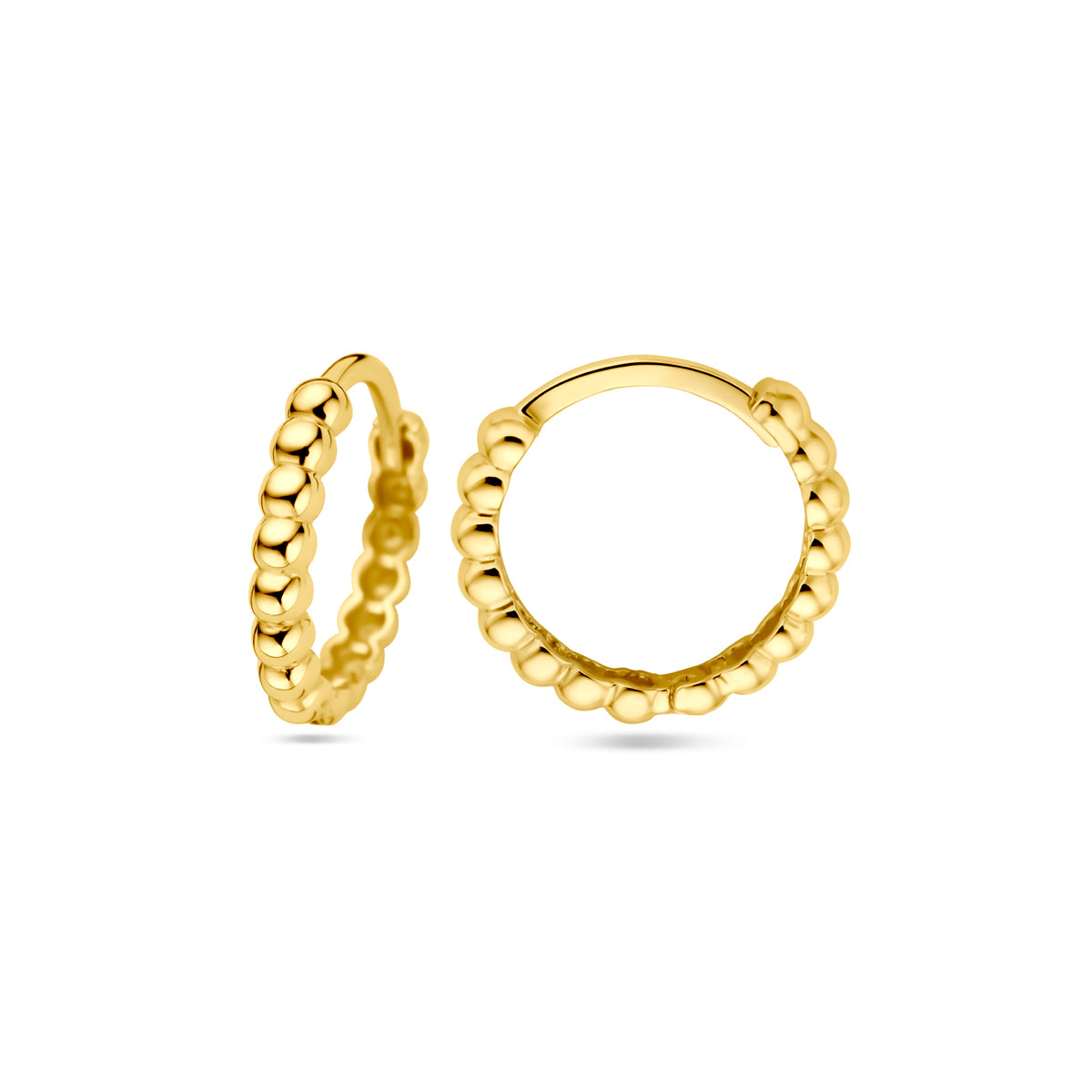 9k Goud Bolletjes Klap Creool 13.5x2mm