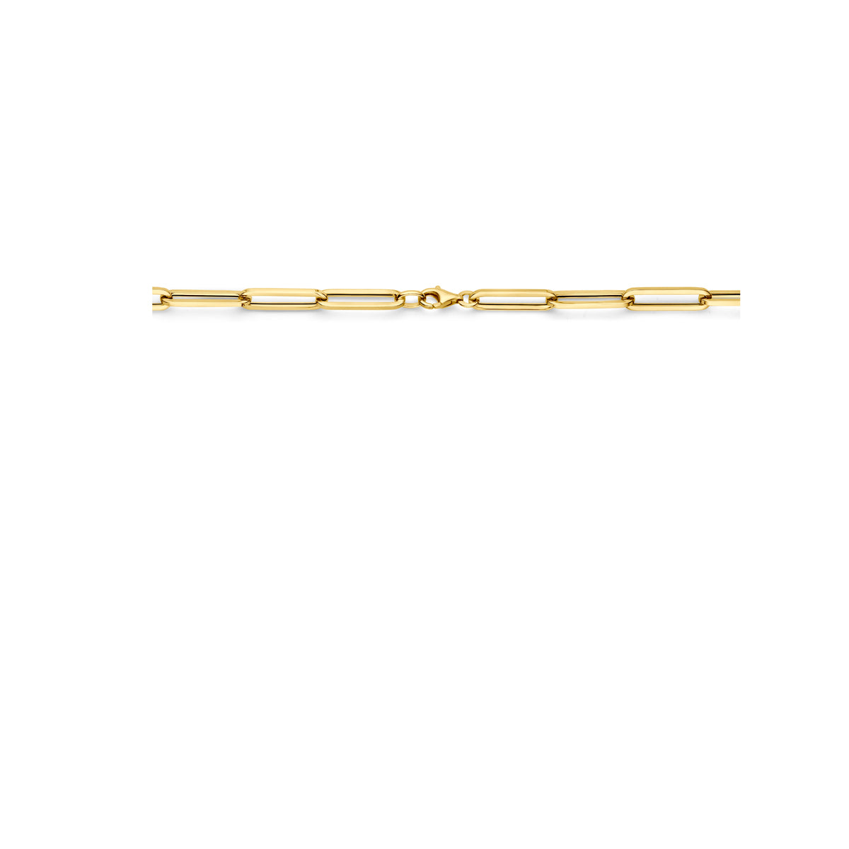 9k Goud Karabijnsluiting Paperclip Collier 6.0mm