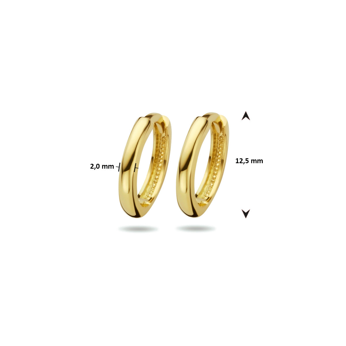 9k Goud Klap Creool 2mm dik