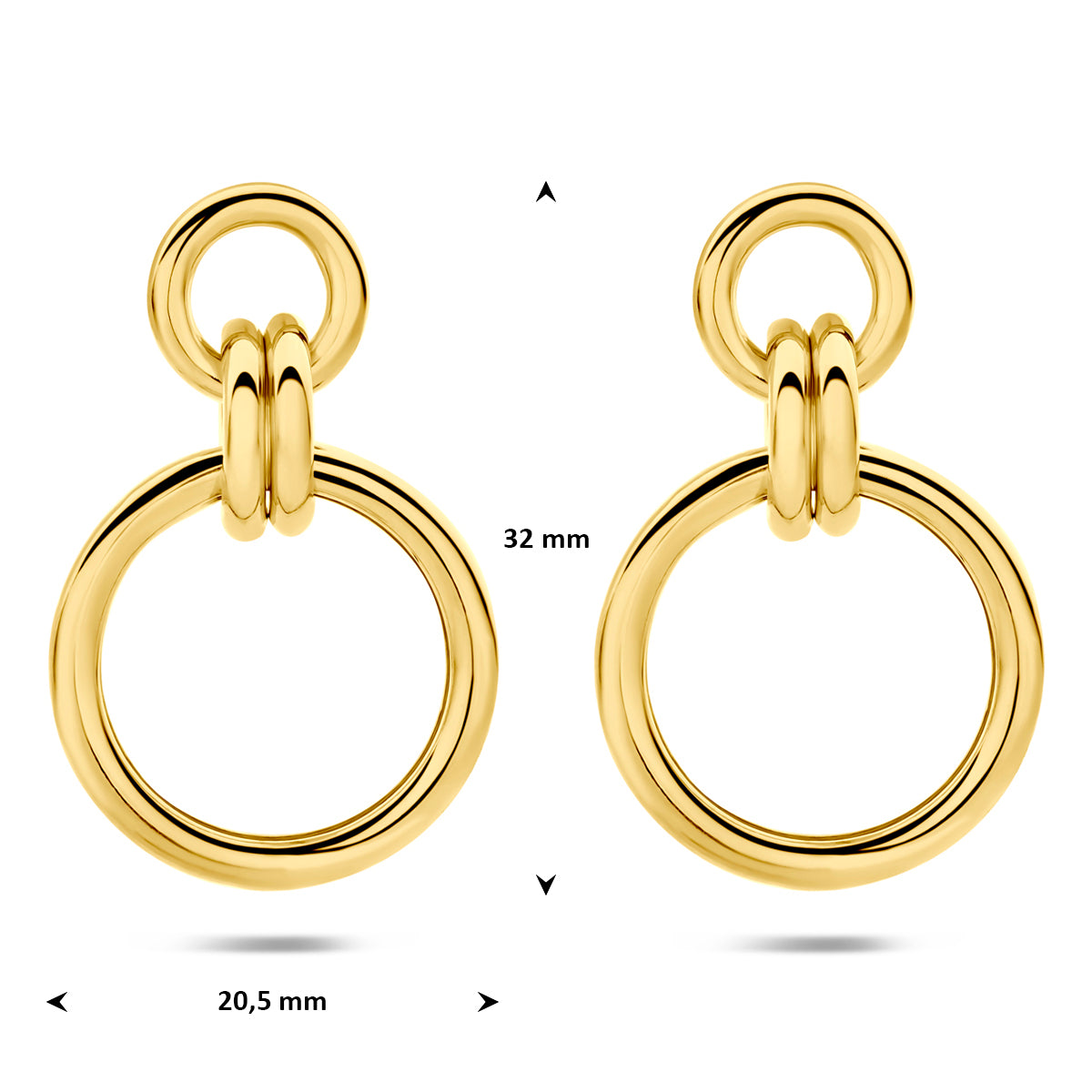 Verguld Zilver Oorhanger Ø20.5mm