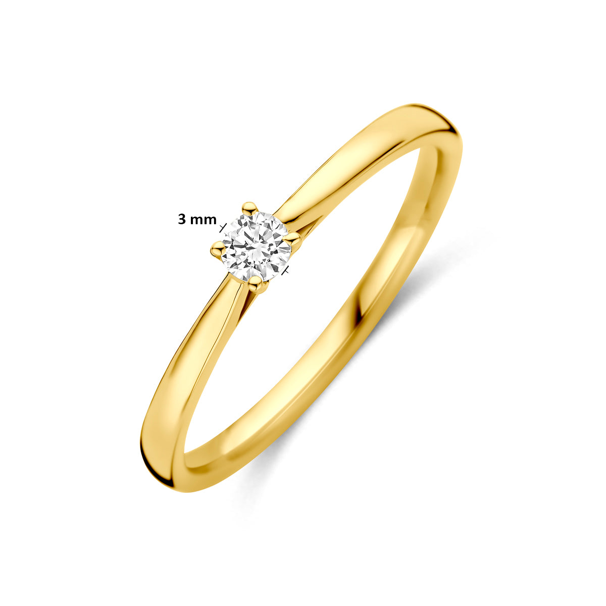 14k Goud Lab Diamant Ring 0.10ct