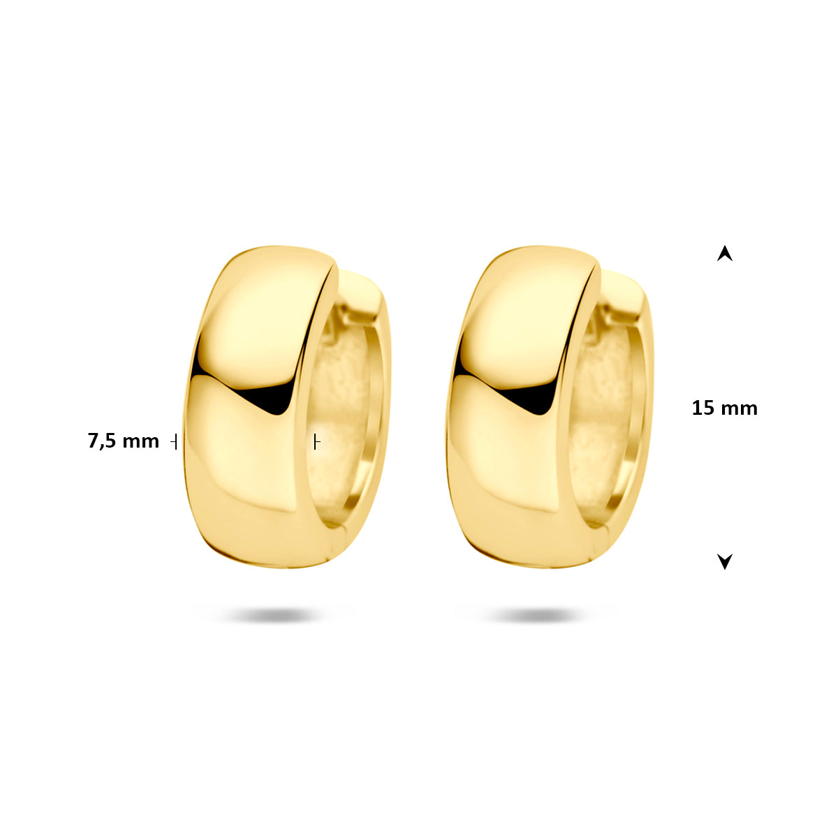 Verguld Zilver Klap Creool 15x7.5mm