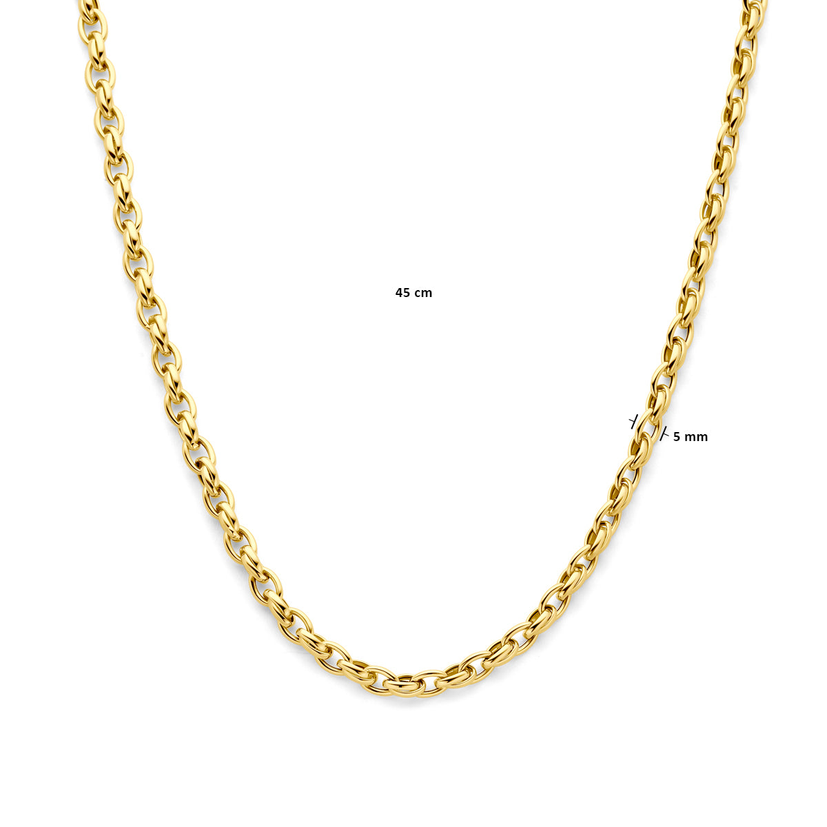 9k Goud Karabijnsluiting Collier 5mm