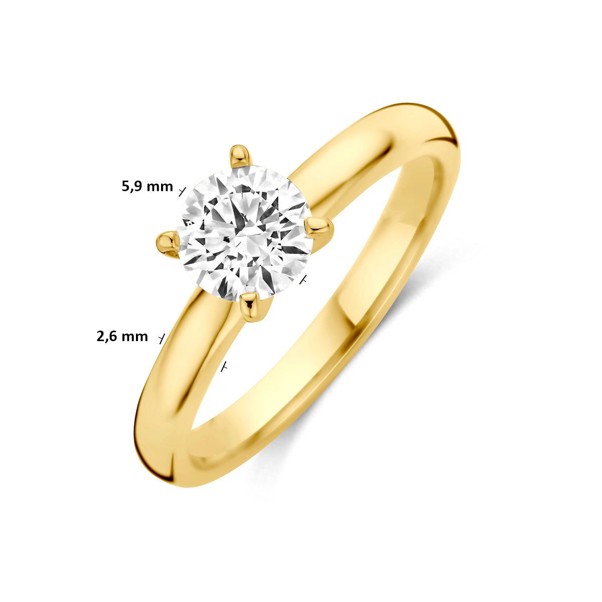 14k Goud Lab Diamant Ring 0.75ct