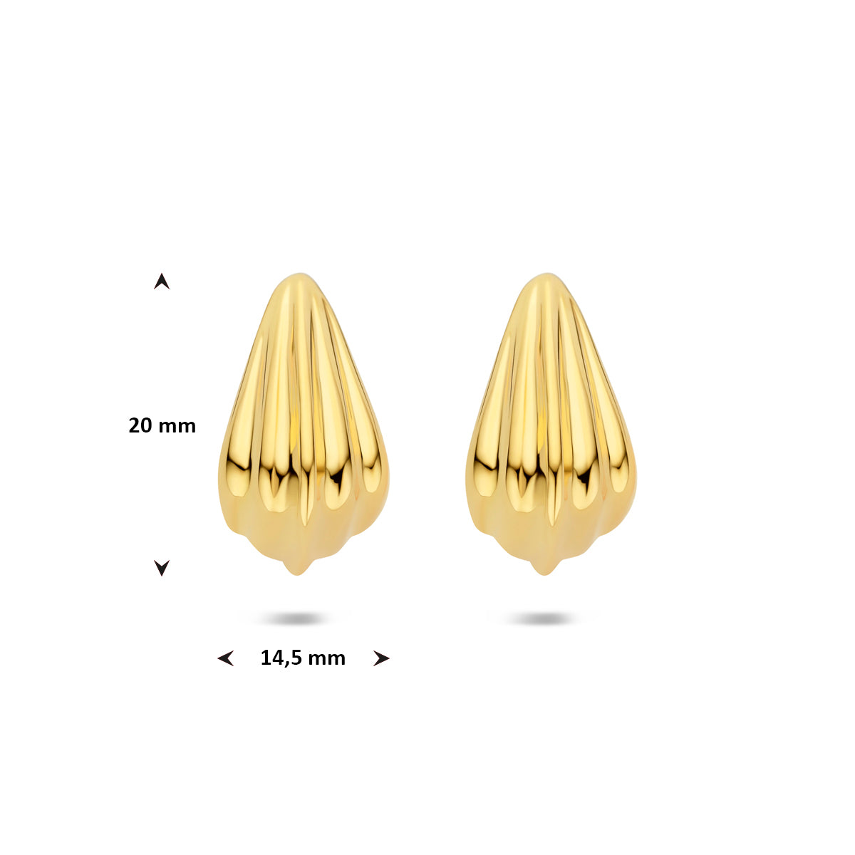 Verguld Zilver Steker Creool 20x14,5mm