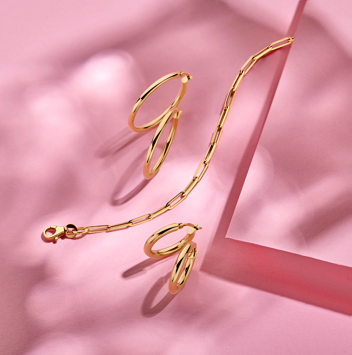 14k Goud Armband Paperclip Vierkante Buis 3,0mm 18 cm
