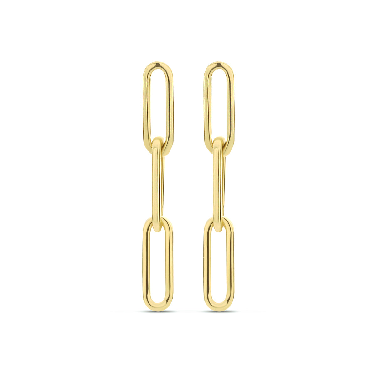 14k Goud Oorhangers Paperclip 20mm