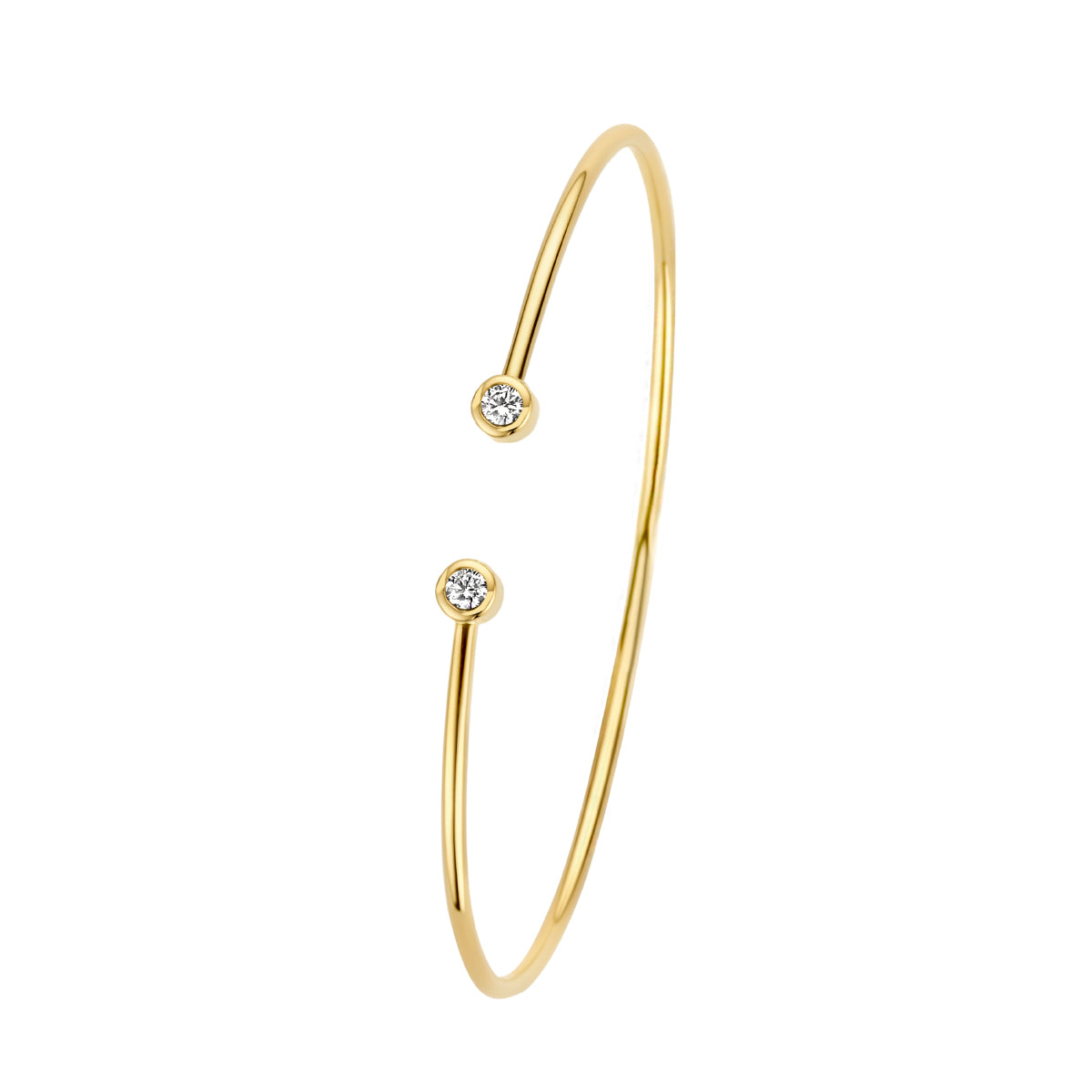 14k Goud Spangarmband Diamant 0.19ct H SI