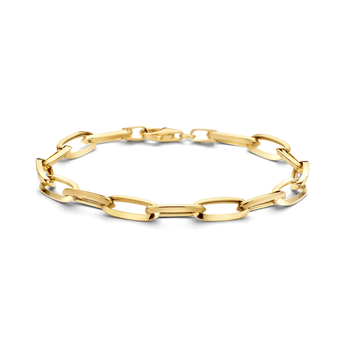 14k Goud Armband Paperclip Spitse Buis 6,0mm 18,5 cm