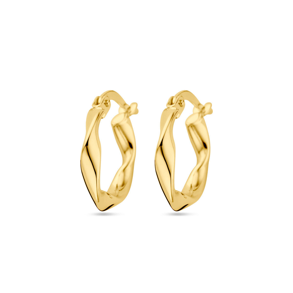 14k Goud Oorringen Gedraaide Buis