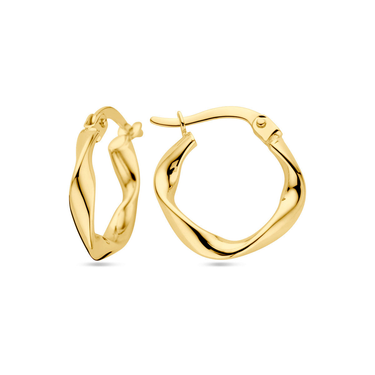 14k Goud Oorringen Gedraaide Buis