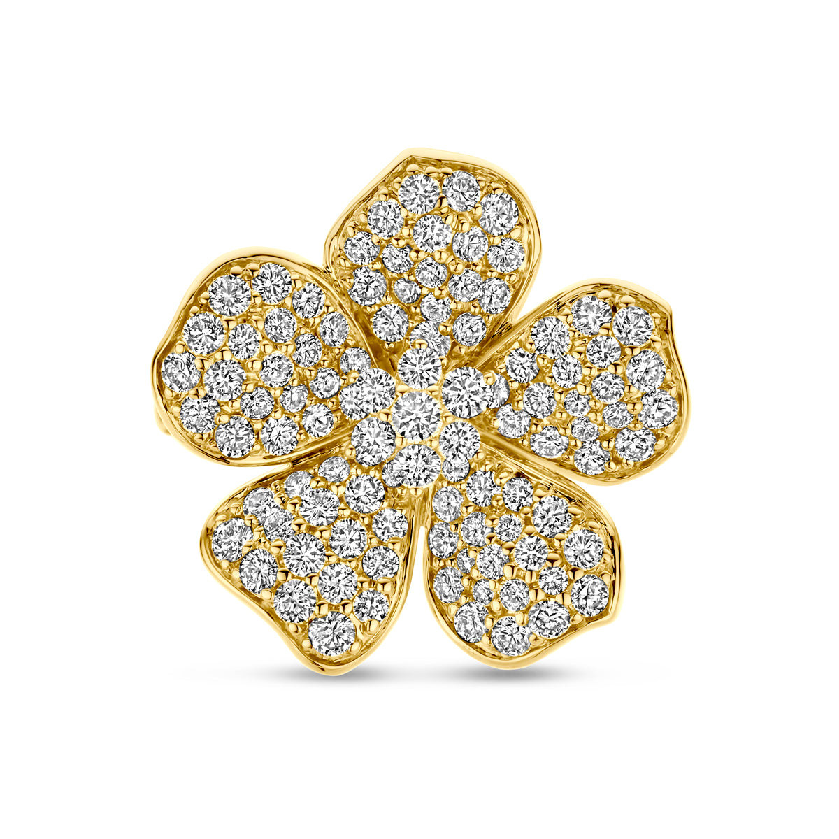 14k Goud Ring Bloem Diamant 1.50ct h si