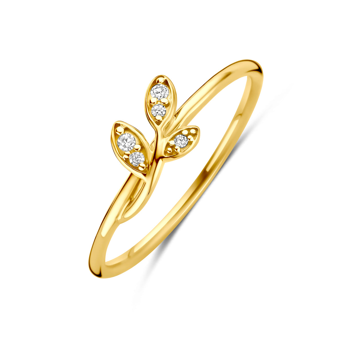 14k Goud Ring Diamant 0.03ct H SI