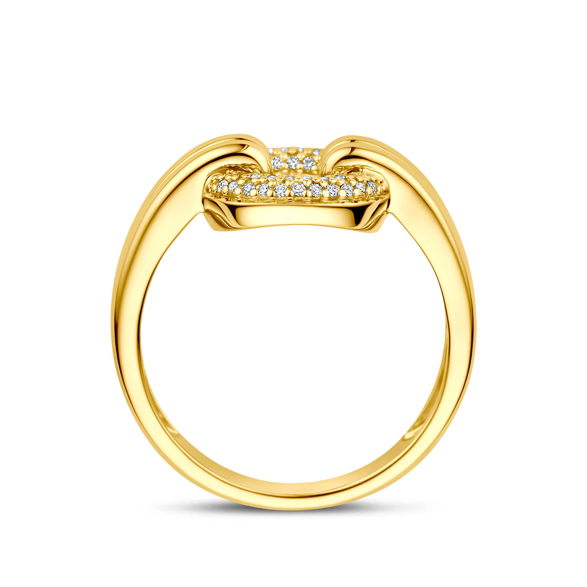 14k Goud Ring Diamant 0.13ct H SI