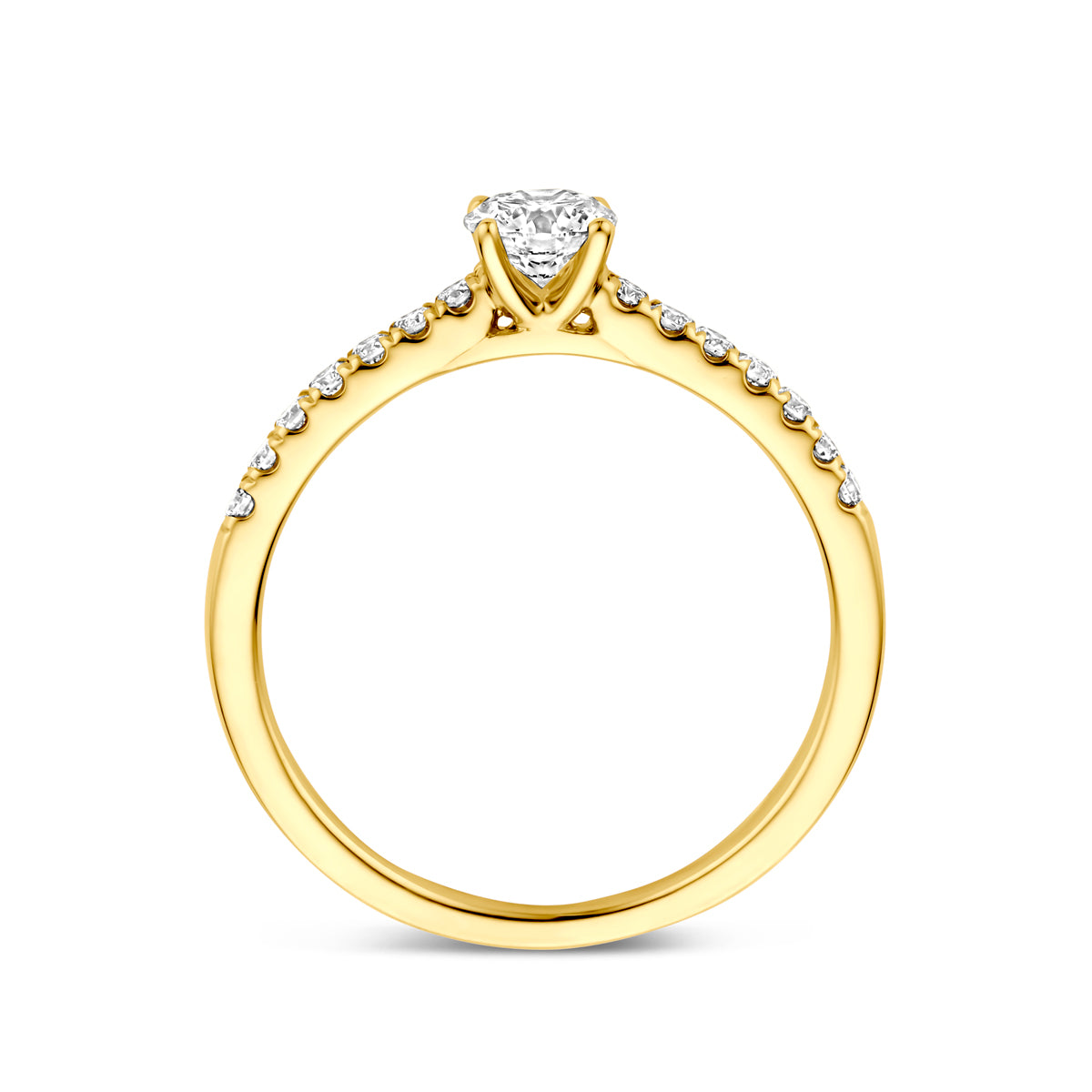 14k Goud Ring Lab Grown Diamant 0.58ct G VS