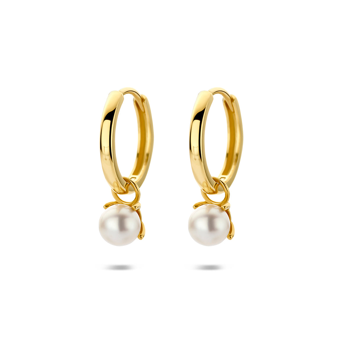 14k Goud Klapoorringen Parel 18mm