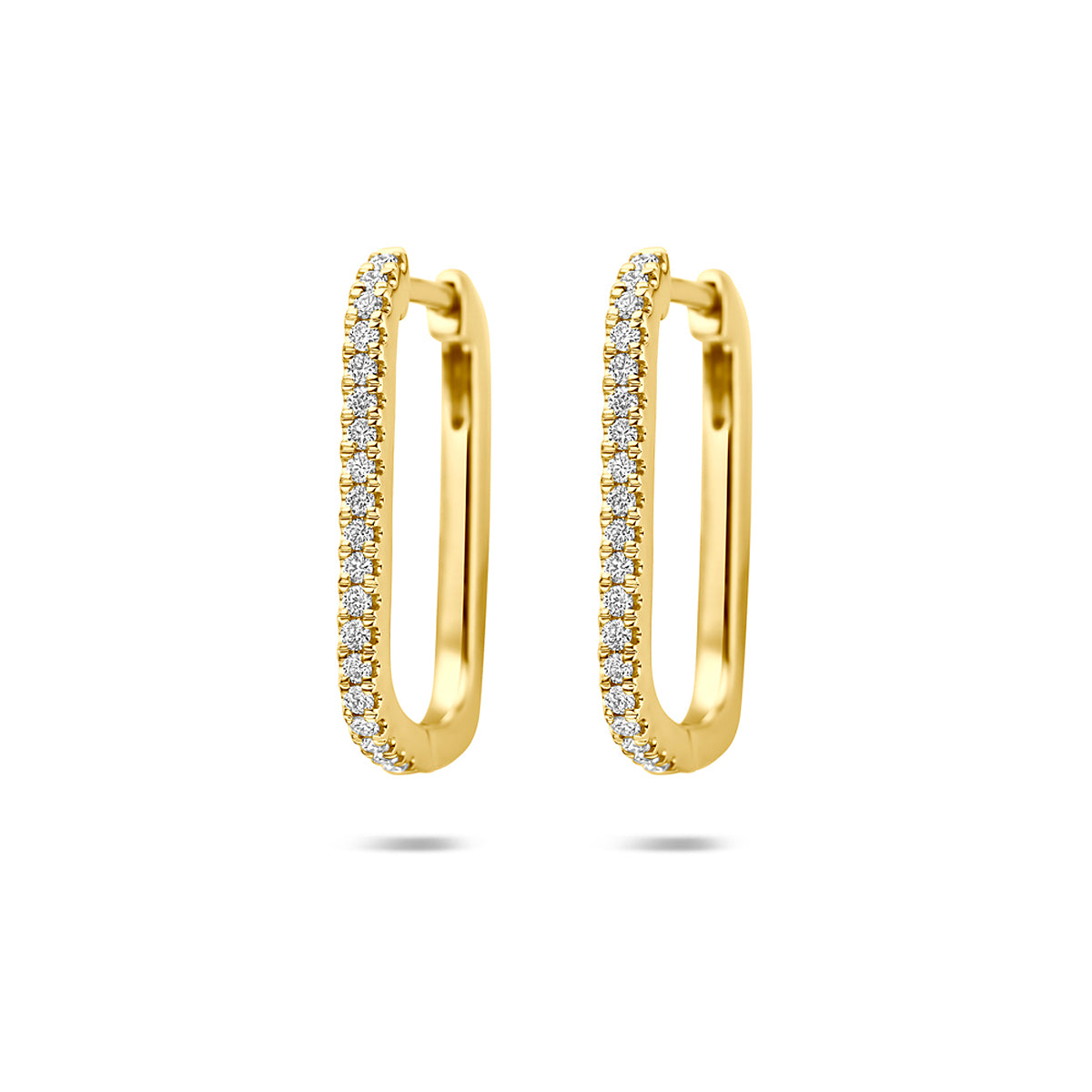 14k Goud Klapoorringen Lab Grown Diamant 0.19ct (2x 0.095ct) g vs 18mm