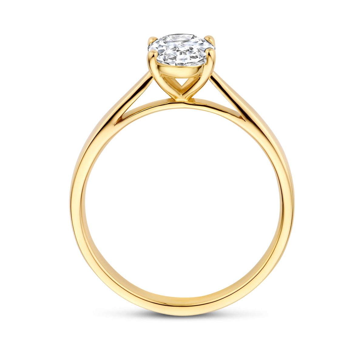 14k Goud Ring Lab Grown Diamant 1.00ct H SI