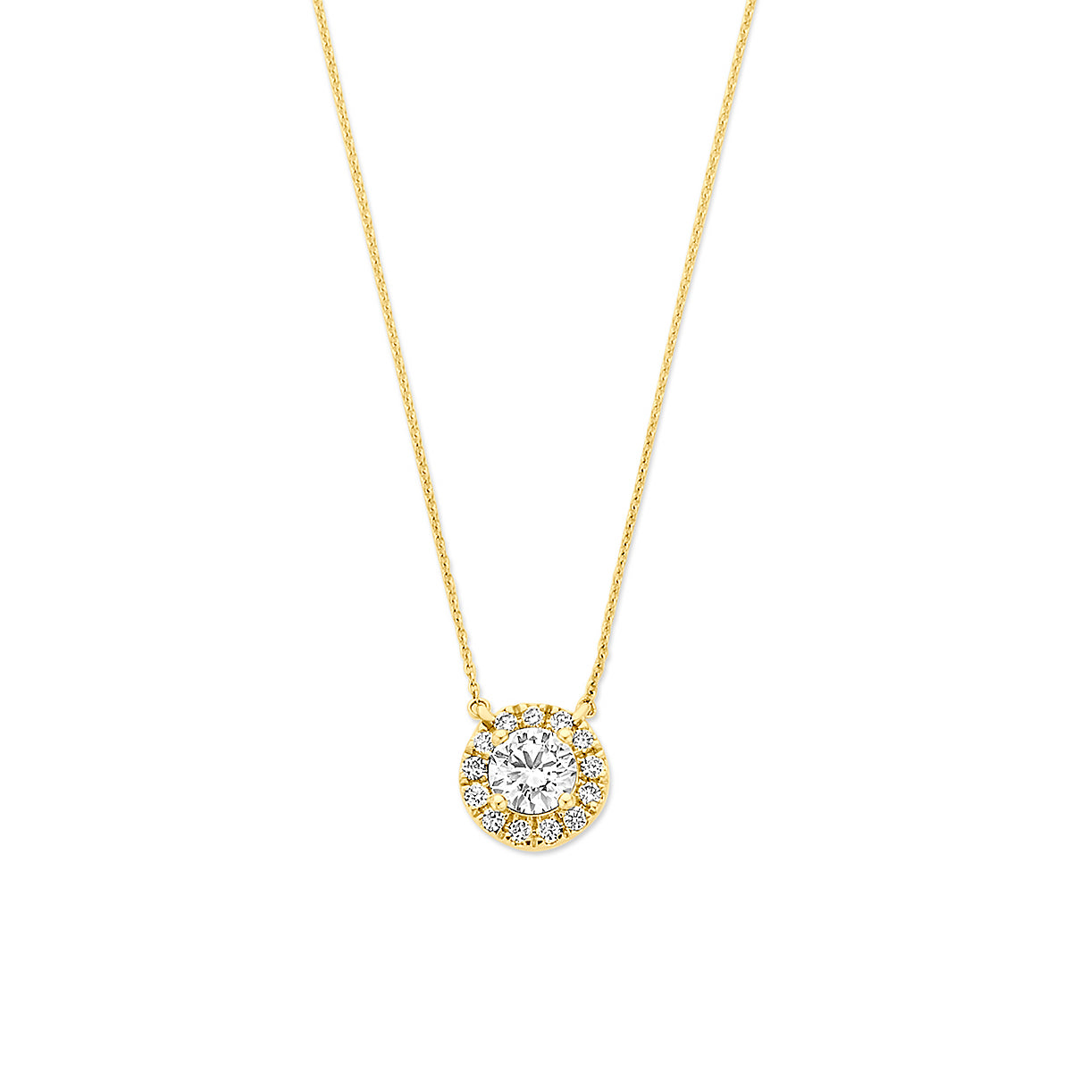 14k Goud Collier Lab Grown Diamant 0.65ct g vs 41 - 43 - 45 cm