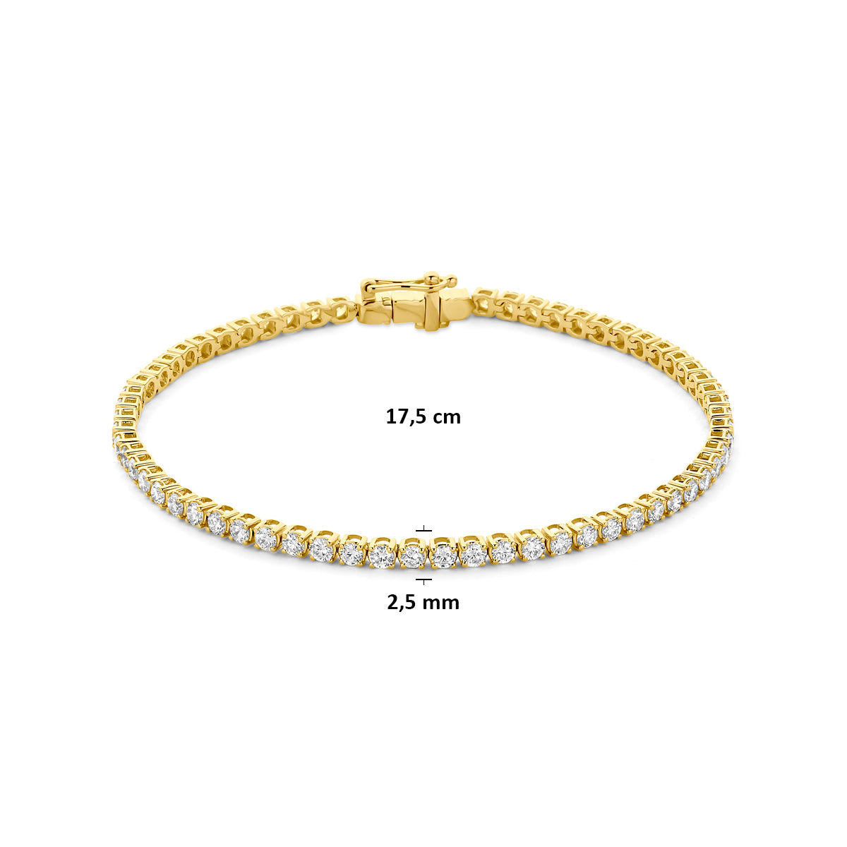 14k Goud Tennisarmband Lab Grown Diamant 17,5 cm