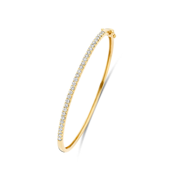 14k Goud Bangle Lab Grown Diamant 1.00ct F VS 60mm