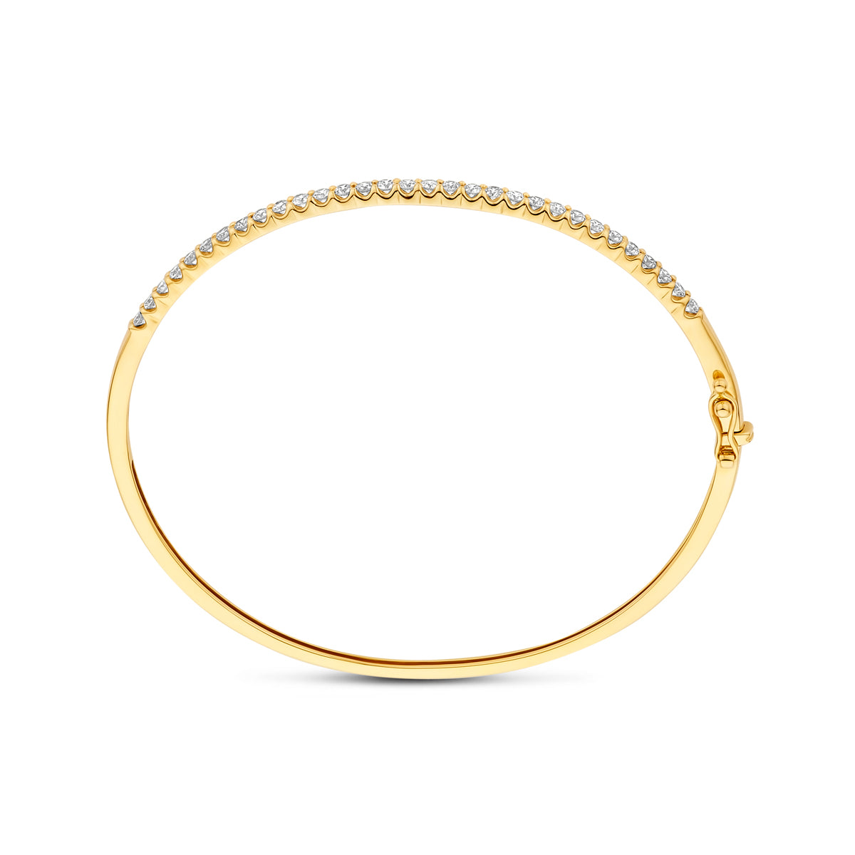 14k Goud Bangle Lab Grown Diamant 1.00ct F VS 60mm