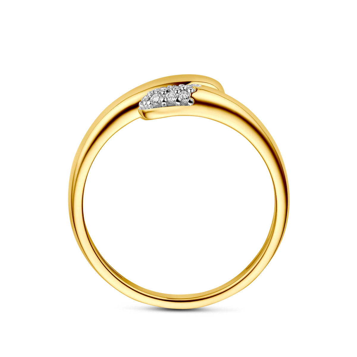 14k Goud Ring Diamant 0.05ct H SI