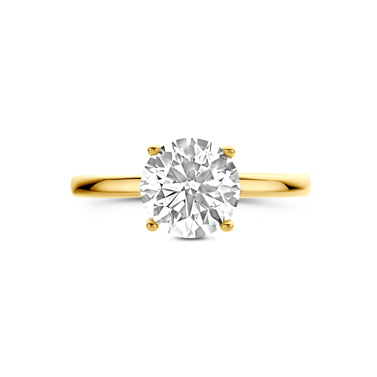 14k Goud Ring Lab Grown Diamant Rond 2.09ct F VS