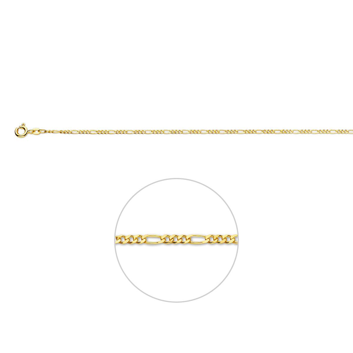 Figaro 1,9 mm 14K geelgoud geel