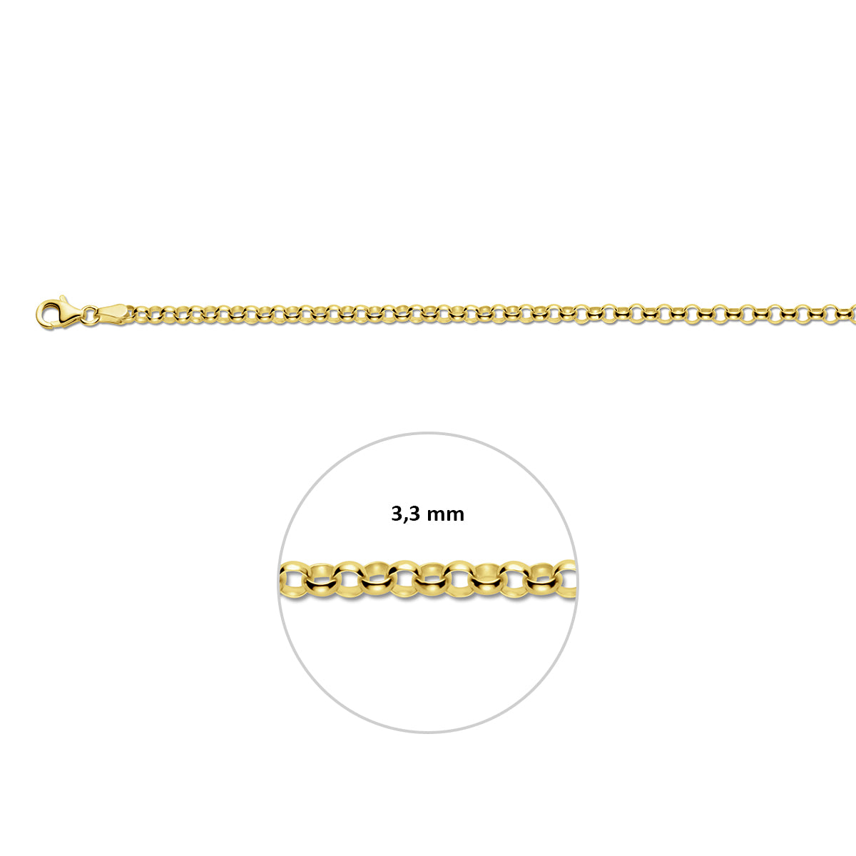 Jasseron 3,3 mm 14K geelgoud geel