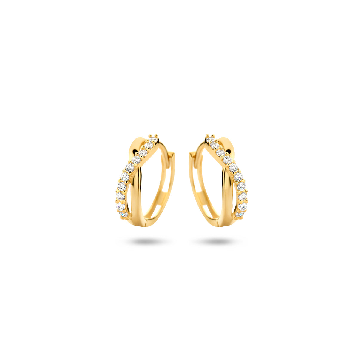 9k Goud Klapoorringen Zirkonia 12,5mm