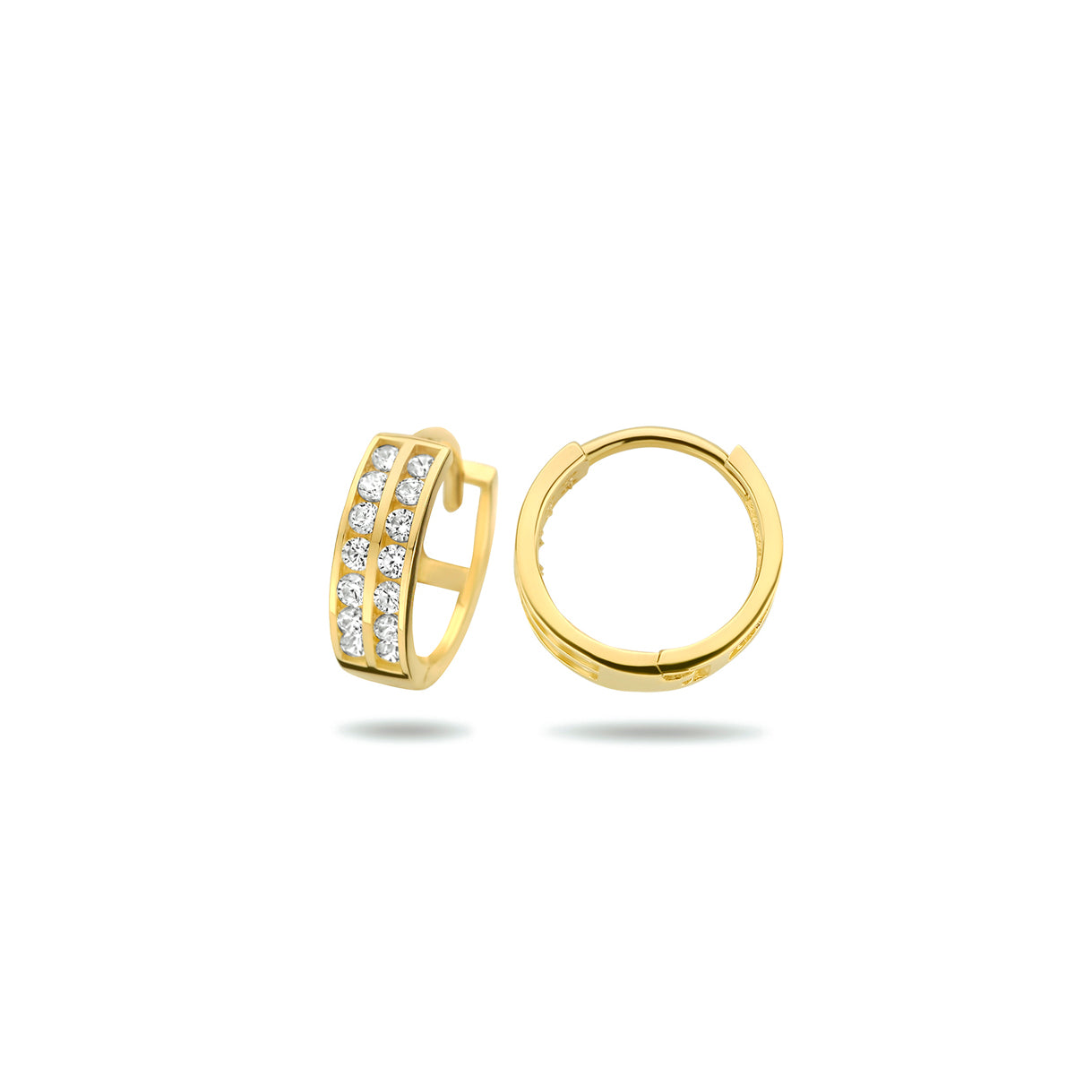 9k Goud Klapoorringen Zirkonia 11,5mm