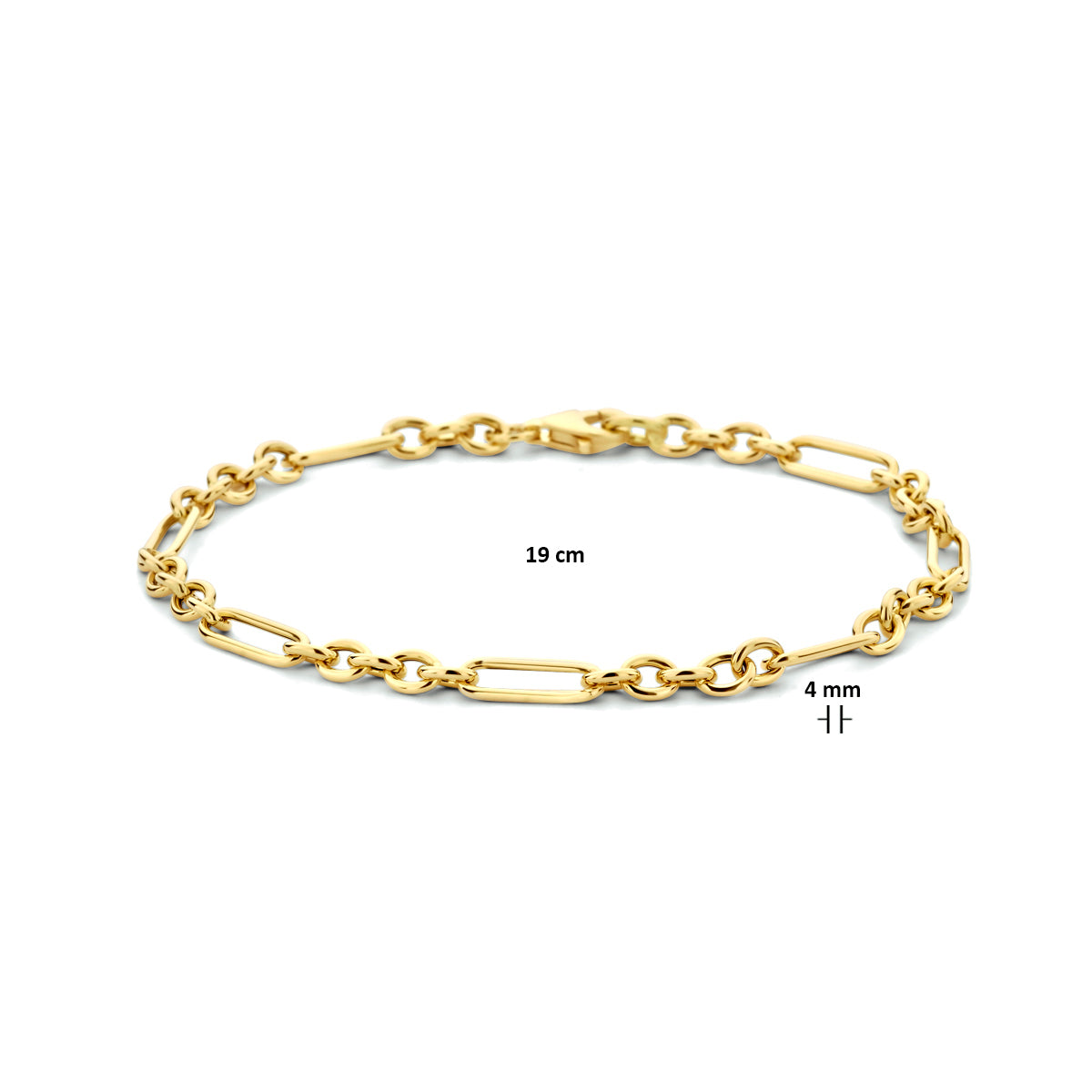 9k Goud Armband 4,0mm 19 cm