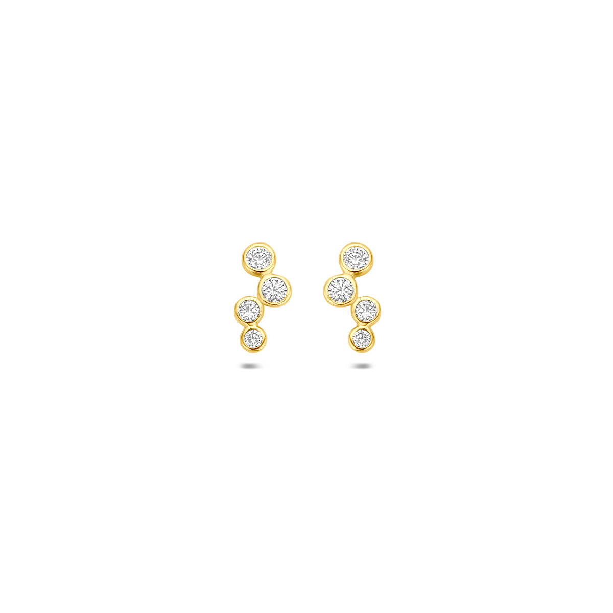 14k Goud Zirkonia Oorknop 9,5x4mm