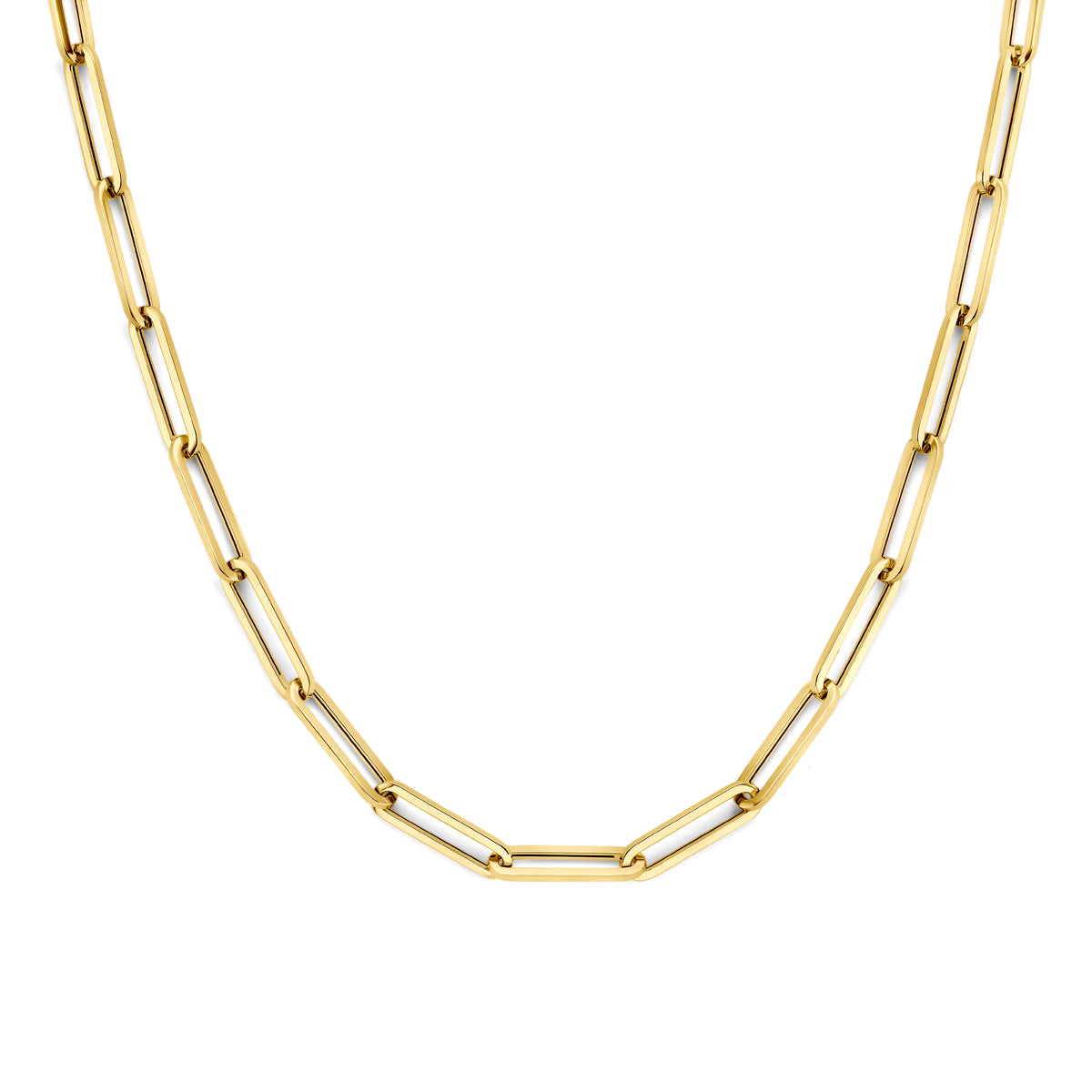 9k Goud Karabijnsluiting Paperclip Collier 6.0mm