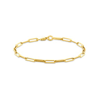 9k Goud Karabijnsluiting Paperclip Armband 3.0mm