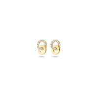 9k Goud Zirkonia Oorknop 6.5x4.5mm
