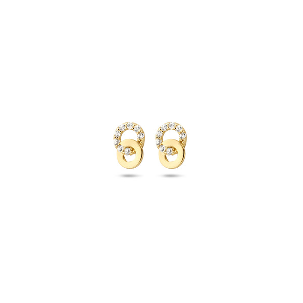 9k Goud Zirkonia Oorknop 6.5x4.5mm