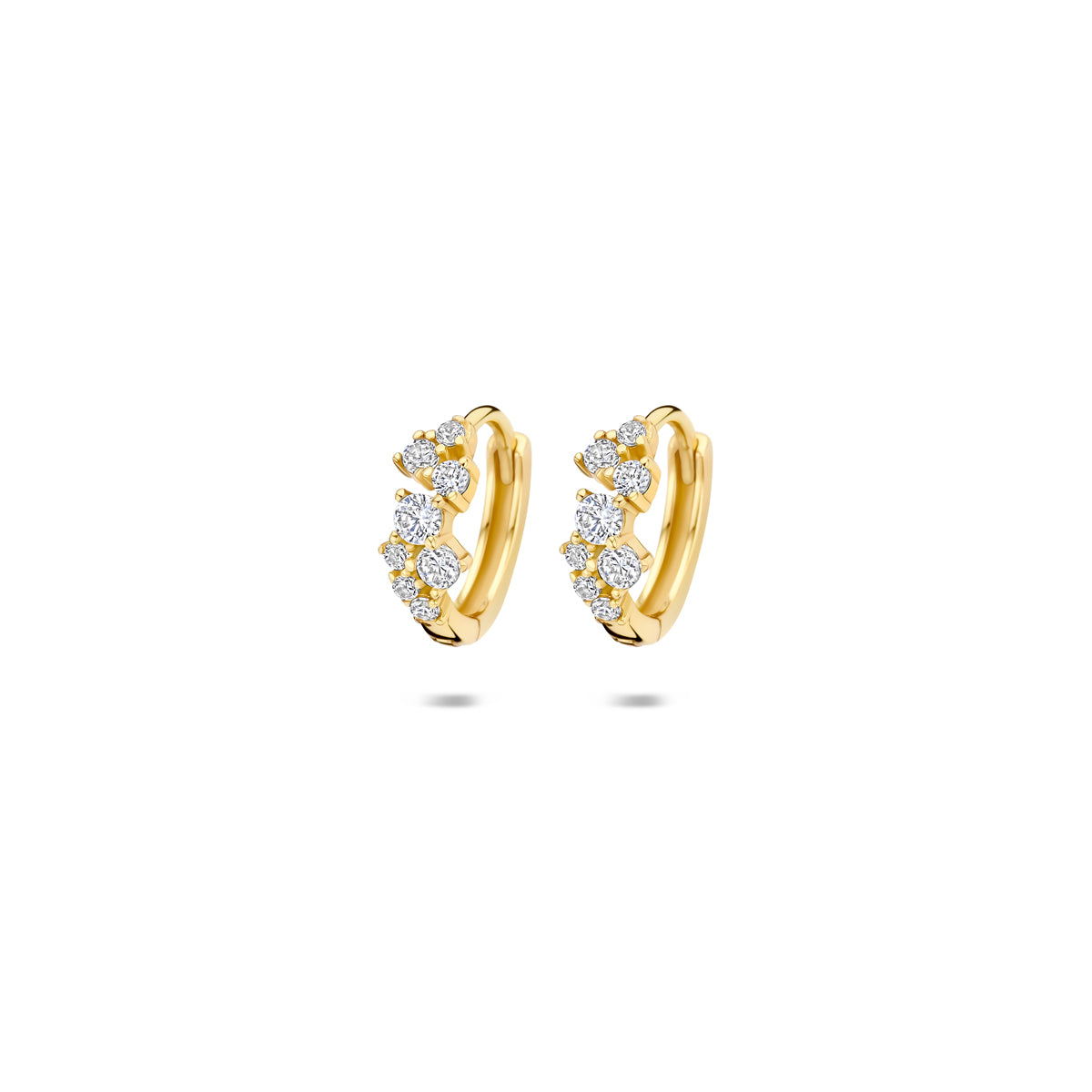 Verguld Zilver Zirkonia Klap Creool 11x12.5mm