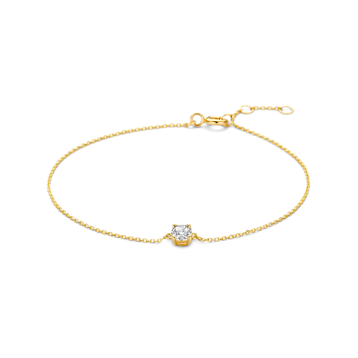 9k Goud Zirkonia Armband 16,5-17,5-18,5cm